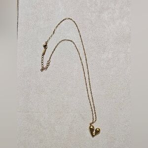 Stainless Steel Gold Heart Pendant Necklace